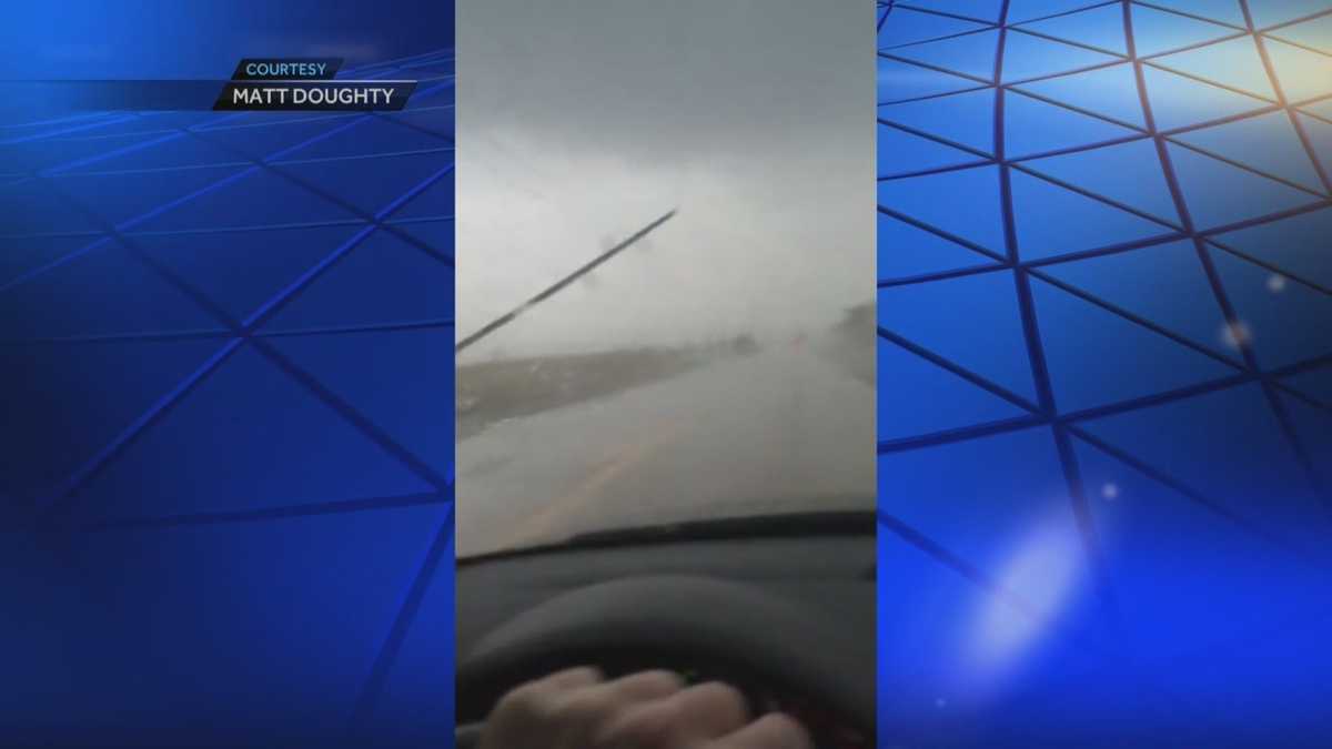 Caught on video: Storm snaps power lines