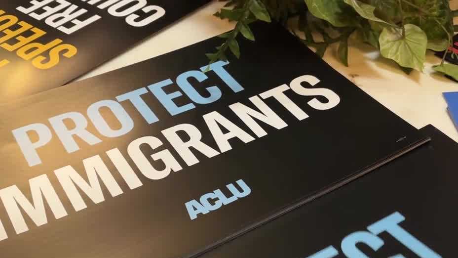 Immigration rights advocates gather for No Secret Police press conference