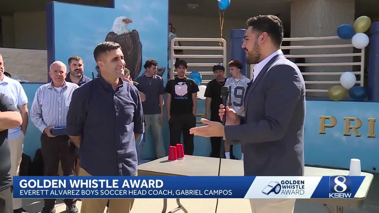 Salinas soccer coach Gabriel Campos honored with Golden Whistle Award
