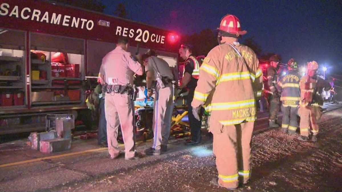 Big rig driver trapped for 2 hours in Sacramento crash