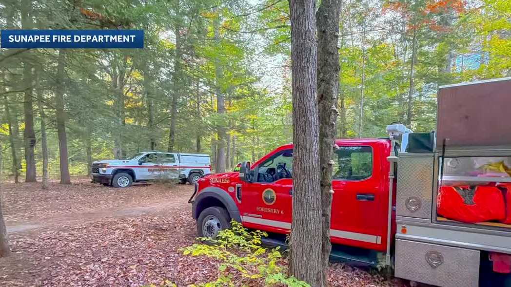 Sunapee Fire Department access brush fire by boat