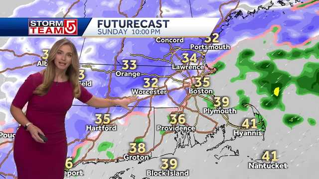 Video: Timing out when burst of snow moves through Mass.