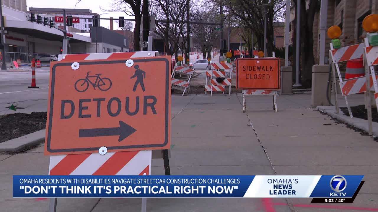 ketv.com - Madison Perales - Omaha resident with visual impairment navigates streetcar construction challenges