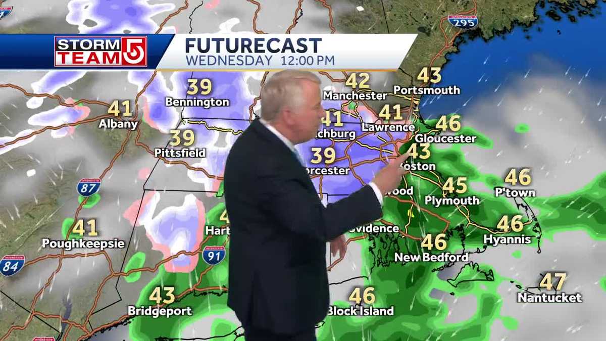 Video: Which parts of Mass. could see snow on Wednesday