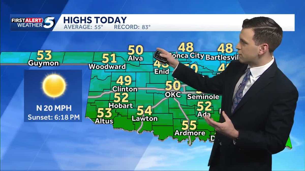 TIMELINE: Cool and windy for much of Oklahoma