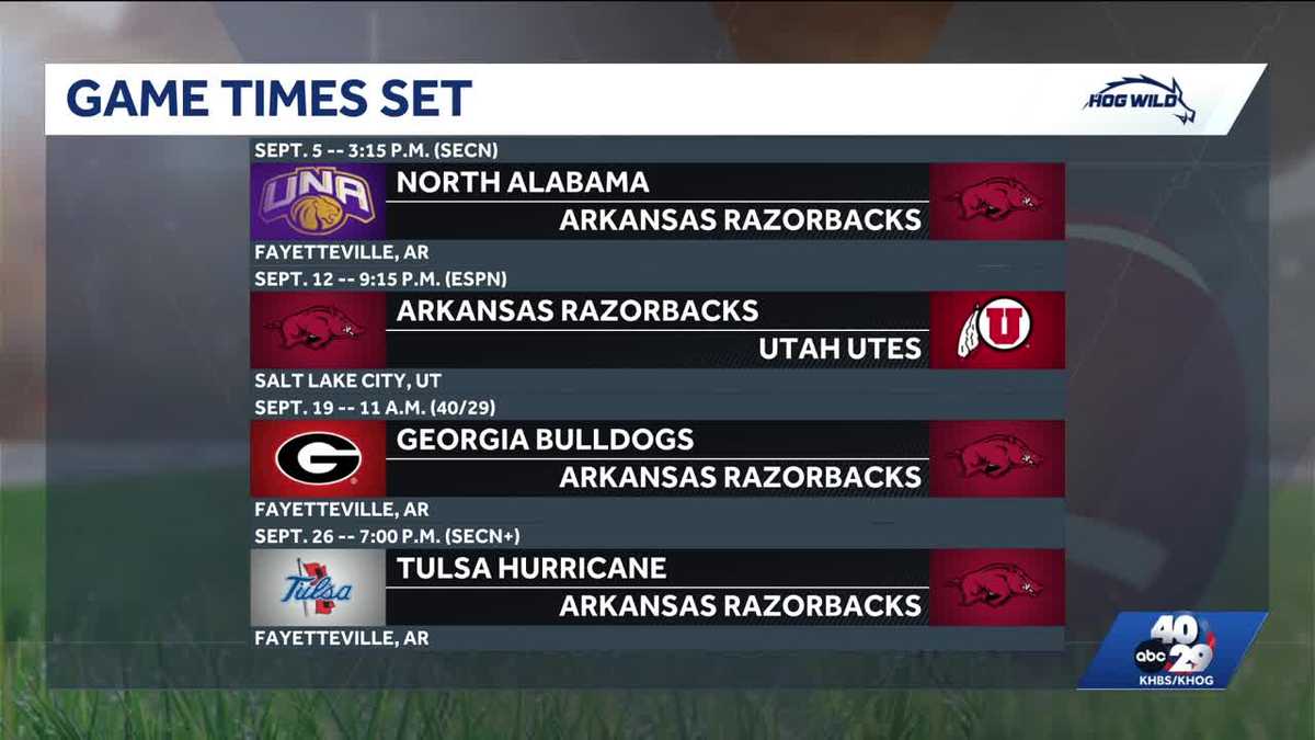 Arkansas 2026 Football Schedule: Kickoff Windows Set, Tulsa Time Locked In