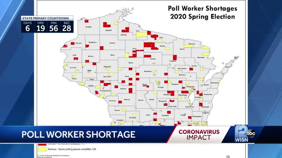 Coronavirus Wisconsin officials address shortage of poll workers