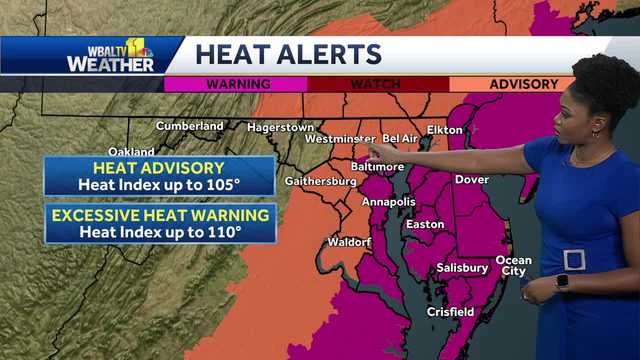 Excessive Heat Warning issued for parts of Maryland