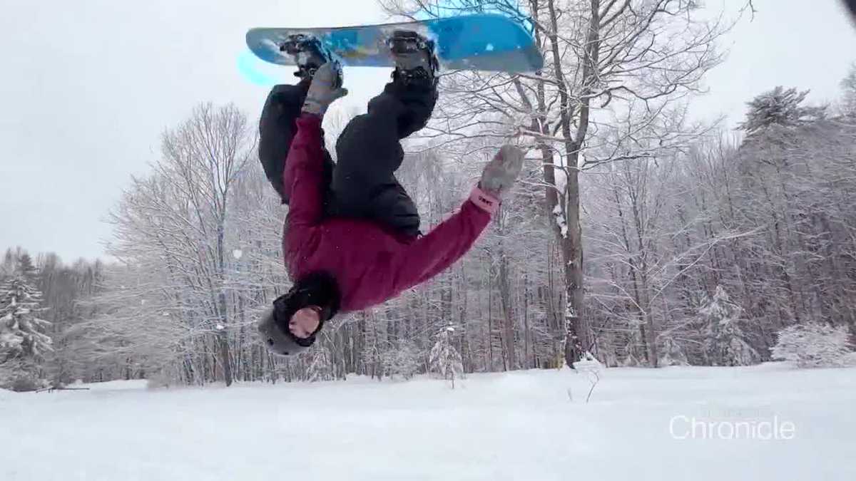New Hampshire man transforms backyard into creative snowboarding space