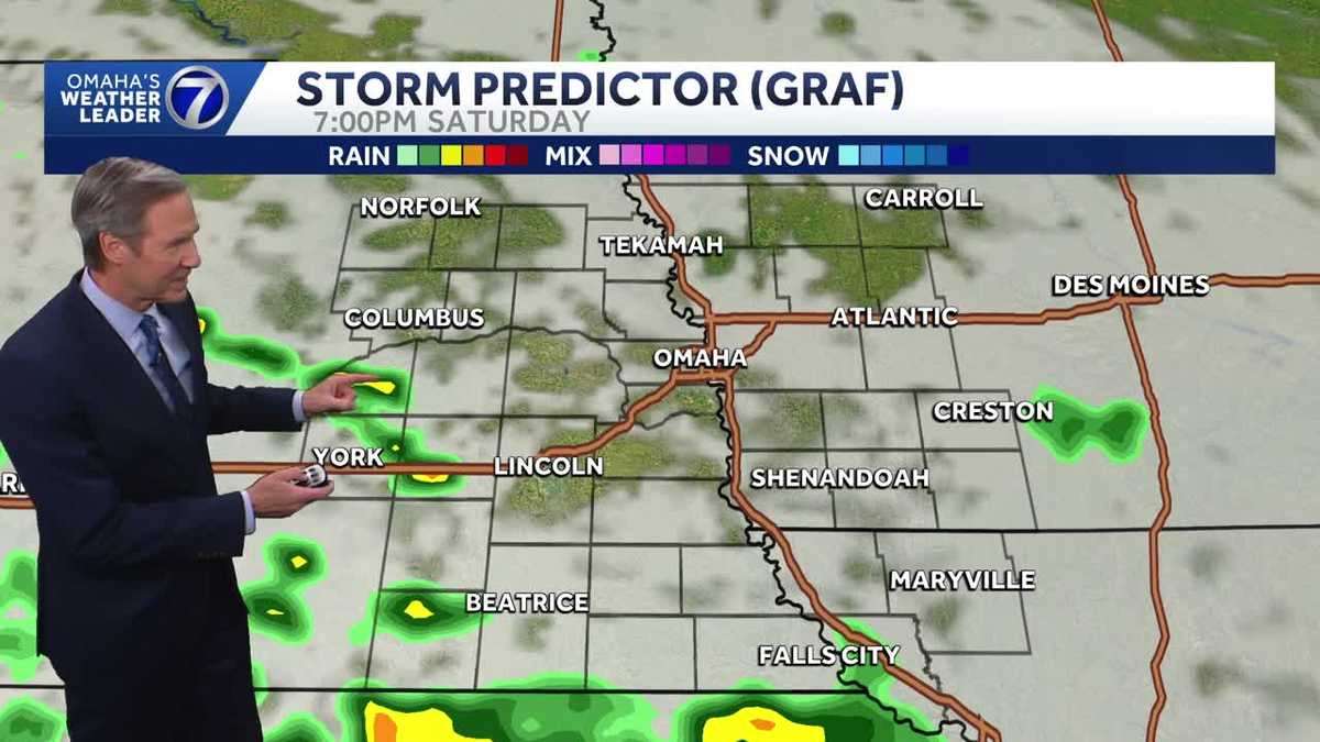 Rain Saturday evening around Omaha and likely into Sunday as well