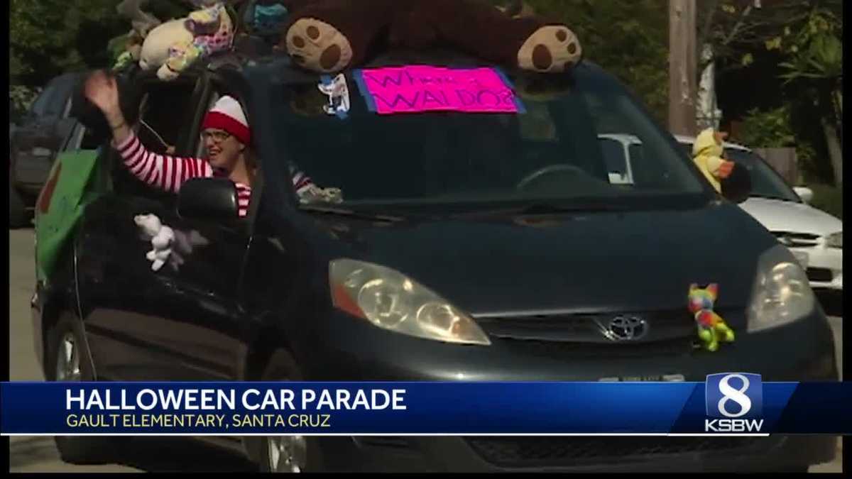 Gault Elementary School teachers host car and bicycle Halloween parade