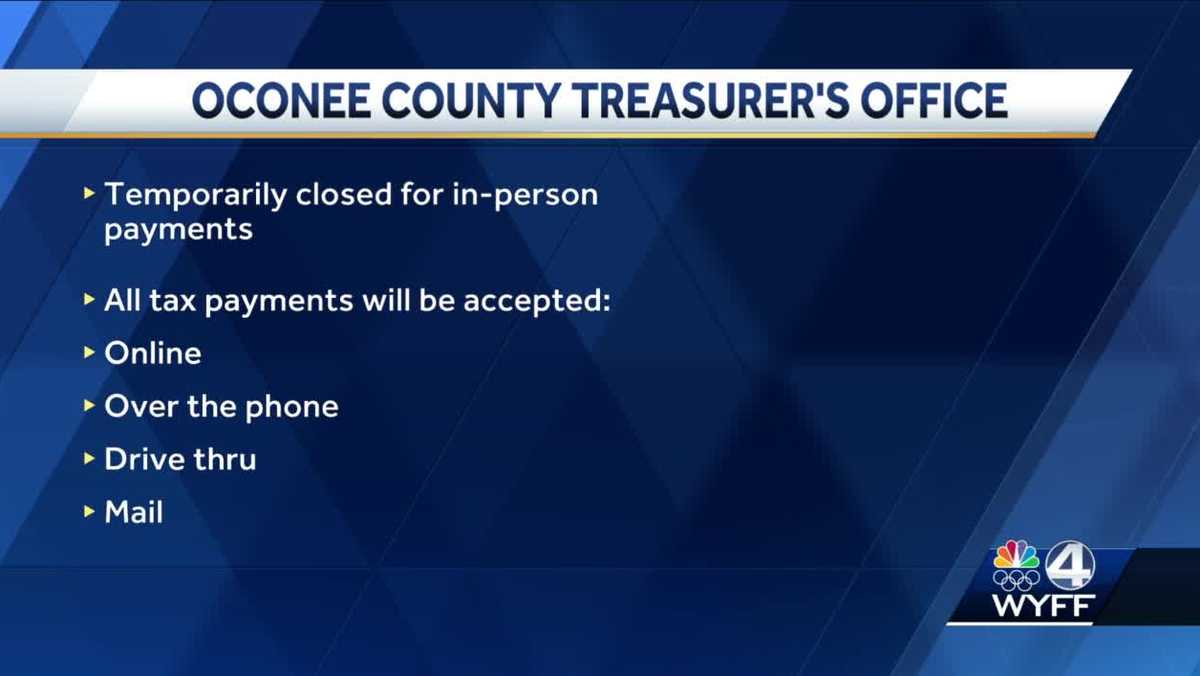 Oconee County Treasurer's Office to temporarily close for ﻿inperson