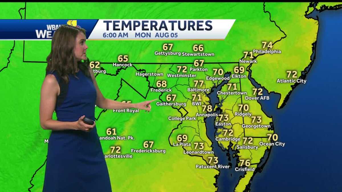 Warm, humid Monday