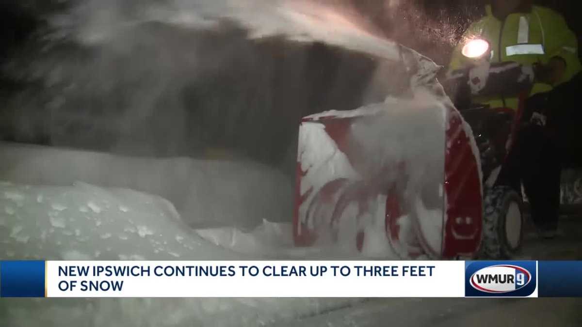 New Ipswich residents continue to clear up to three feet of snow