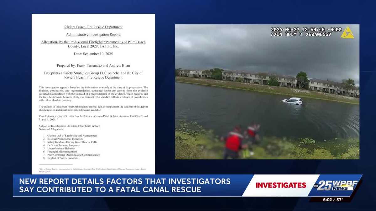 Riviera Beach report link leadership issues to fatal canal rescue