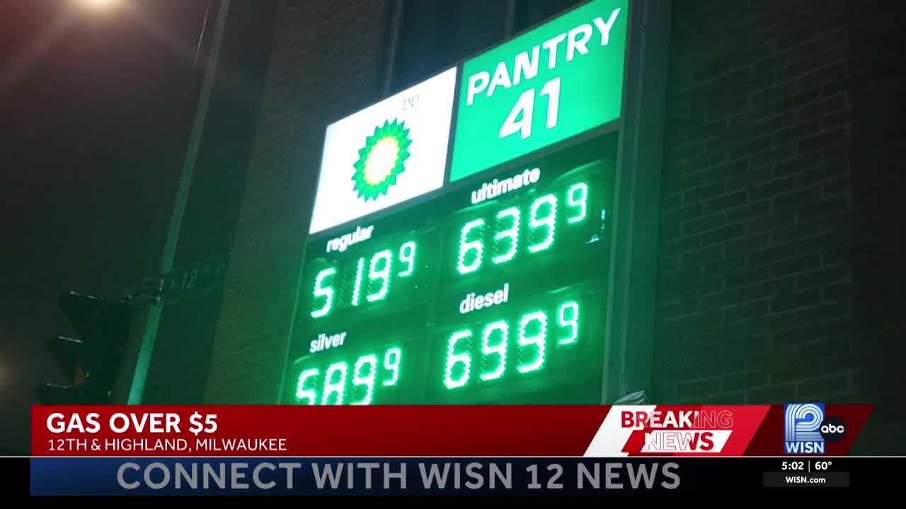 wisn.com - WISN.com Staff - Gas prices break $5 a gallon in Milwaukee