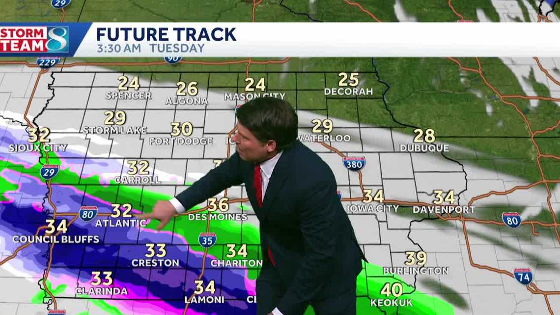 Iowa weather: Snow returns for much of southwestern Iowa overnight into Tuesday