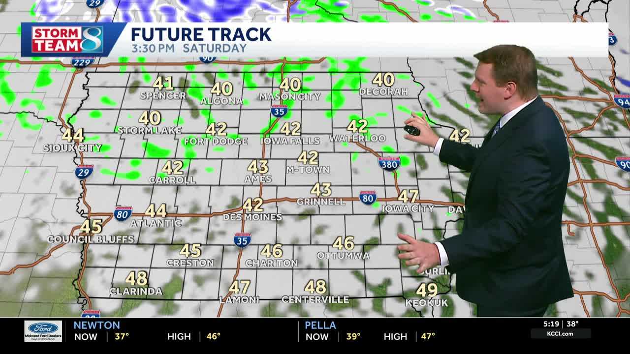 Iowa weather: Cooler, cloudy and breezy Saturday, sunshine returns Sunday