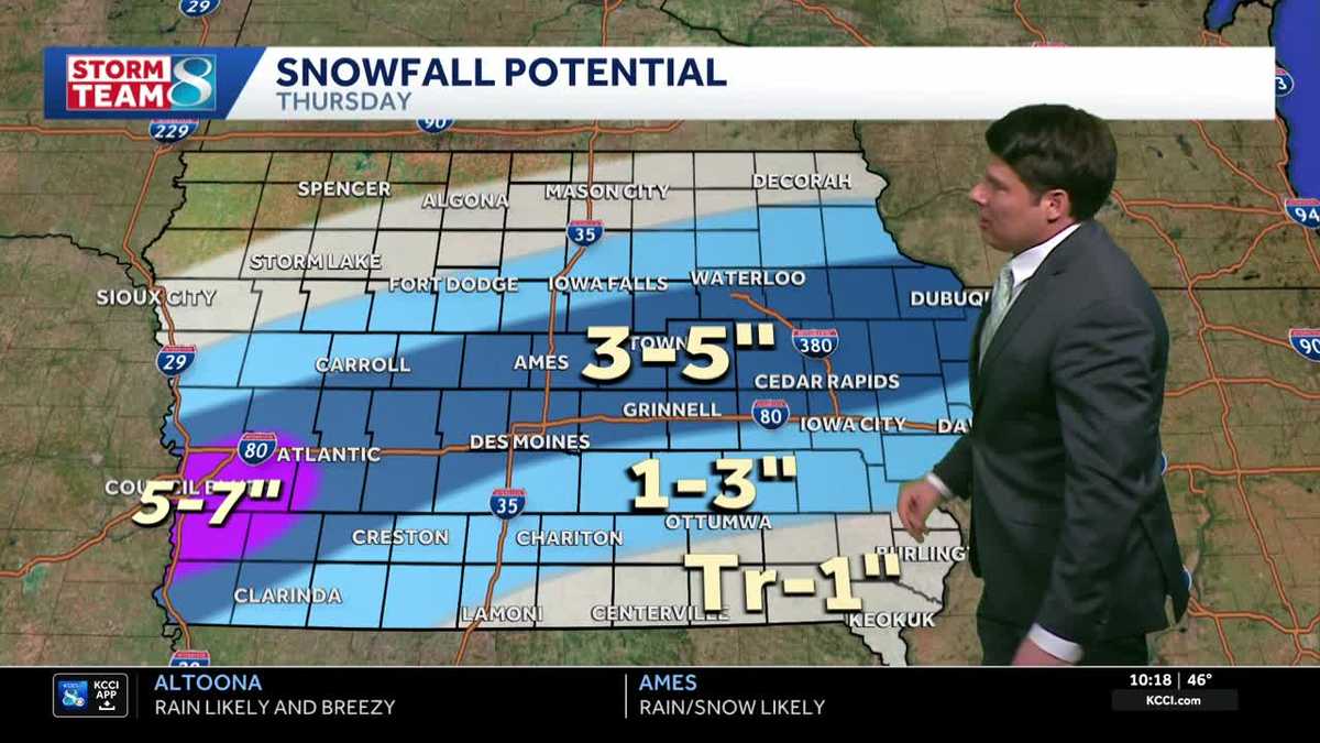 Des Moines weather: Snow chances increasing Thursday with cold to follow