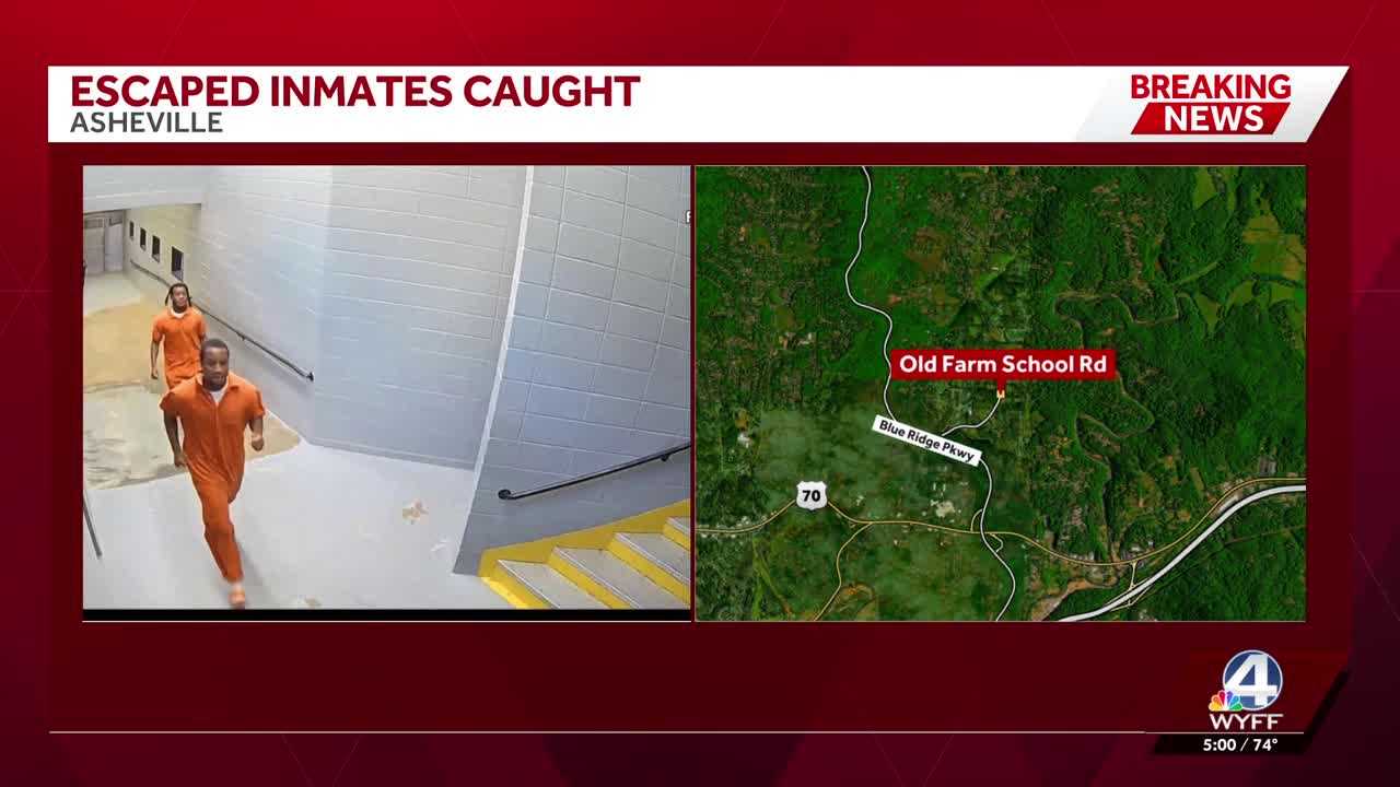 Escaped inmates captured in Asheville, officials say