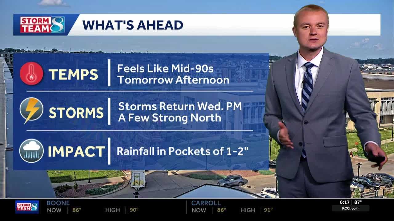 Iowa weather: Thunderstorms return to Iowa Wednesday