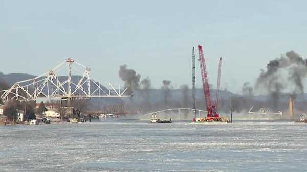 beloved northeast iowa landmark, major bridge gets imploded