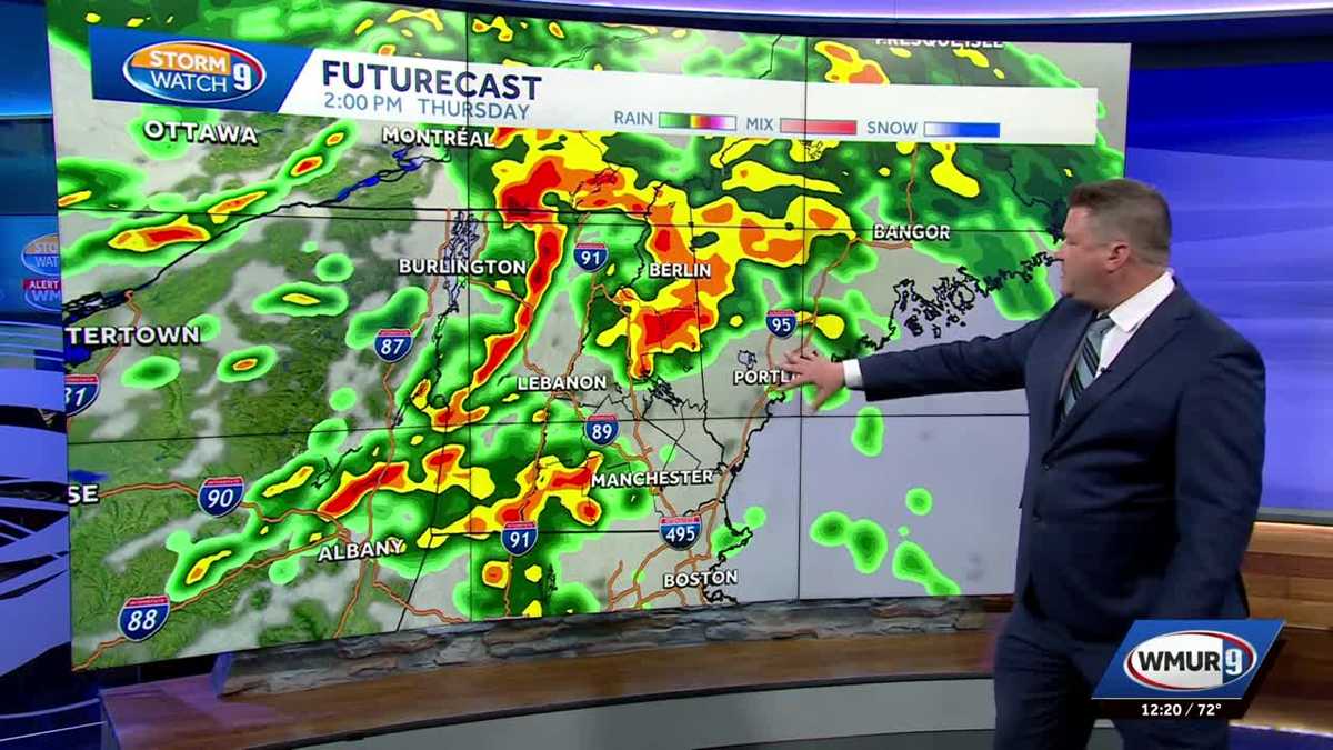 Video: Gusty winds, downpours likely as storms move through New Hampshire