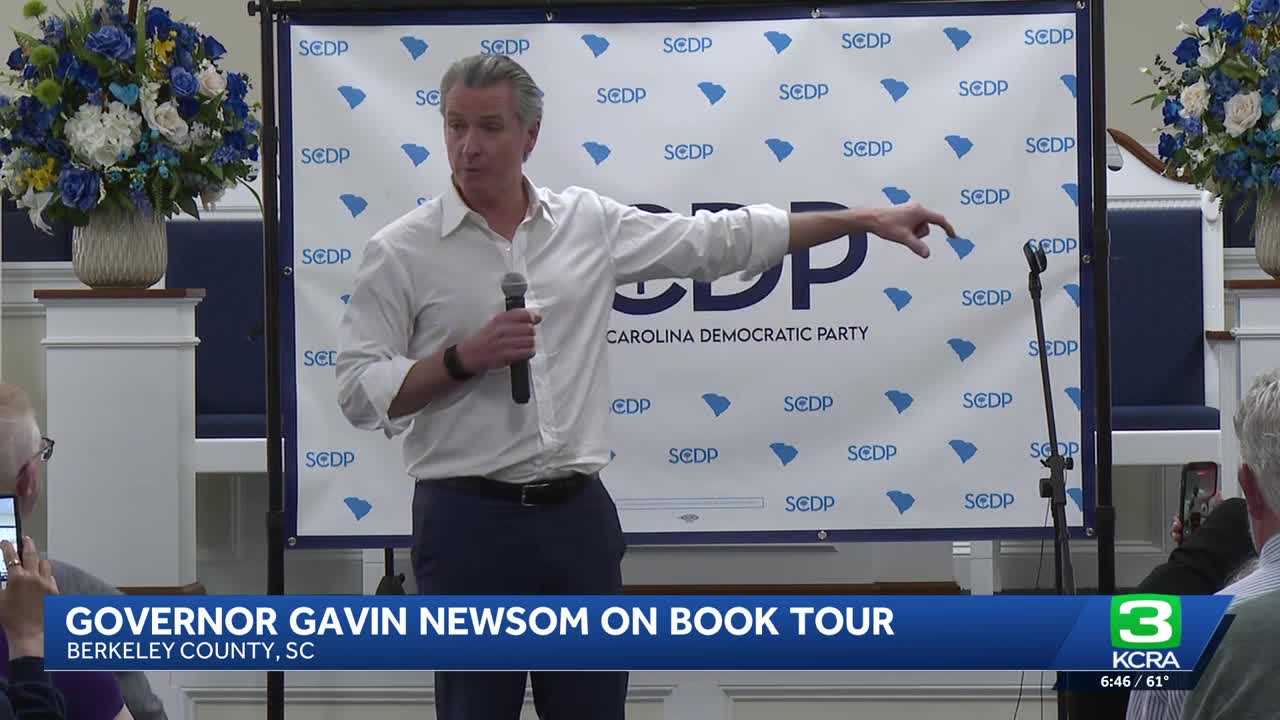 Gov. Gavin Newsom takes heat from Republicans and LGBTQ+ lawmakers during book tour