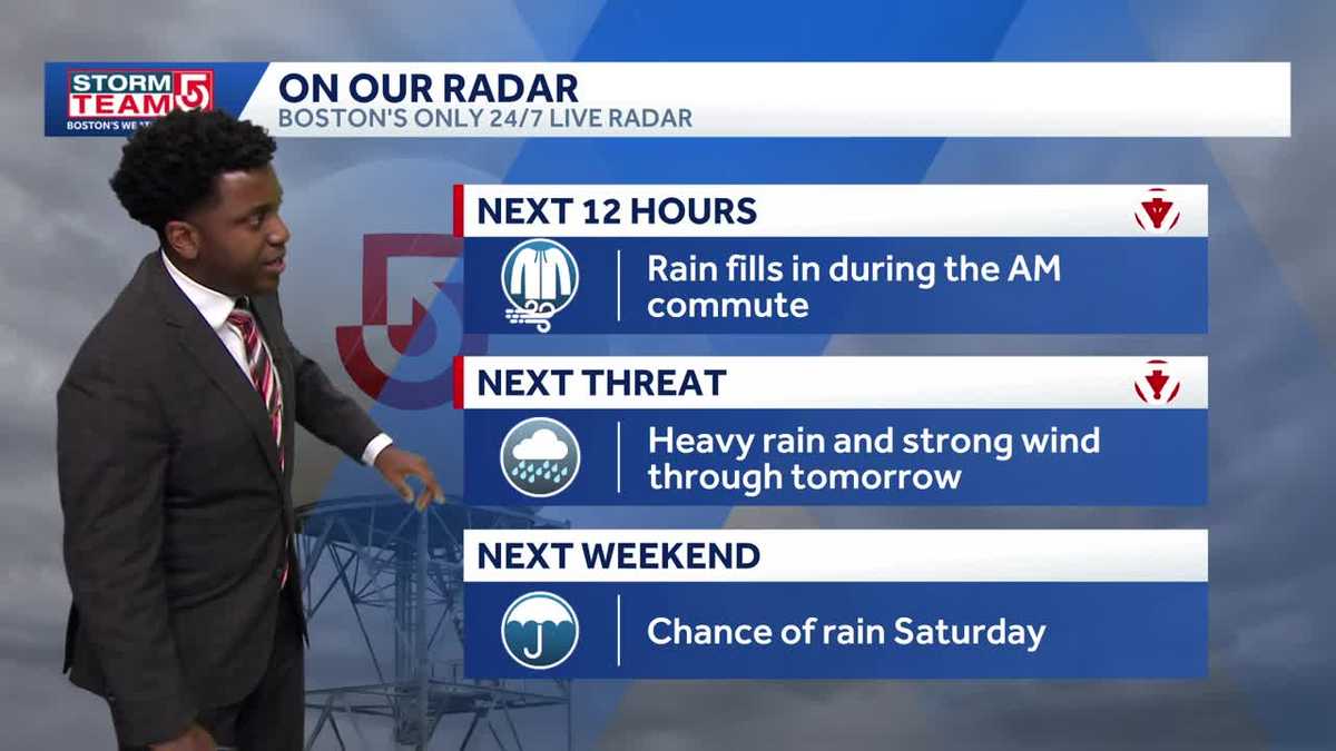 Video: Rain arriving for Monday AM commute