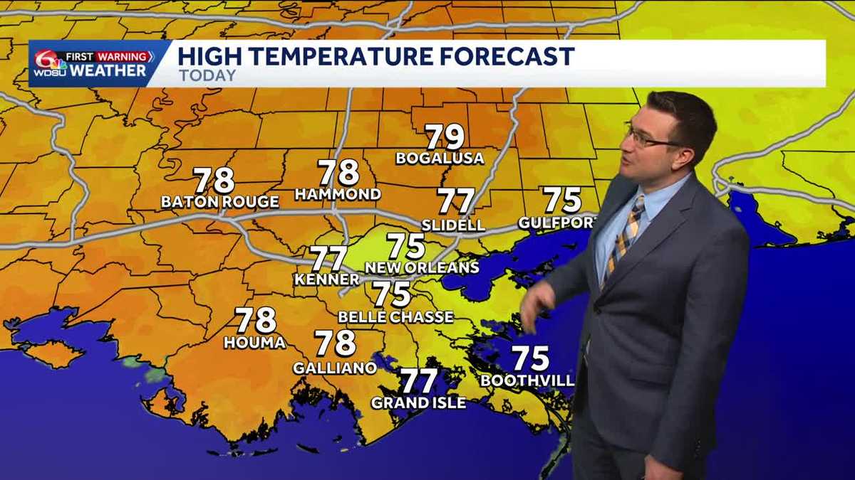 Warmer while staying sunny and dry in Louisiana