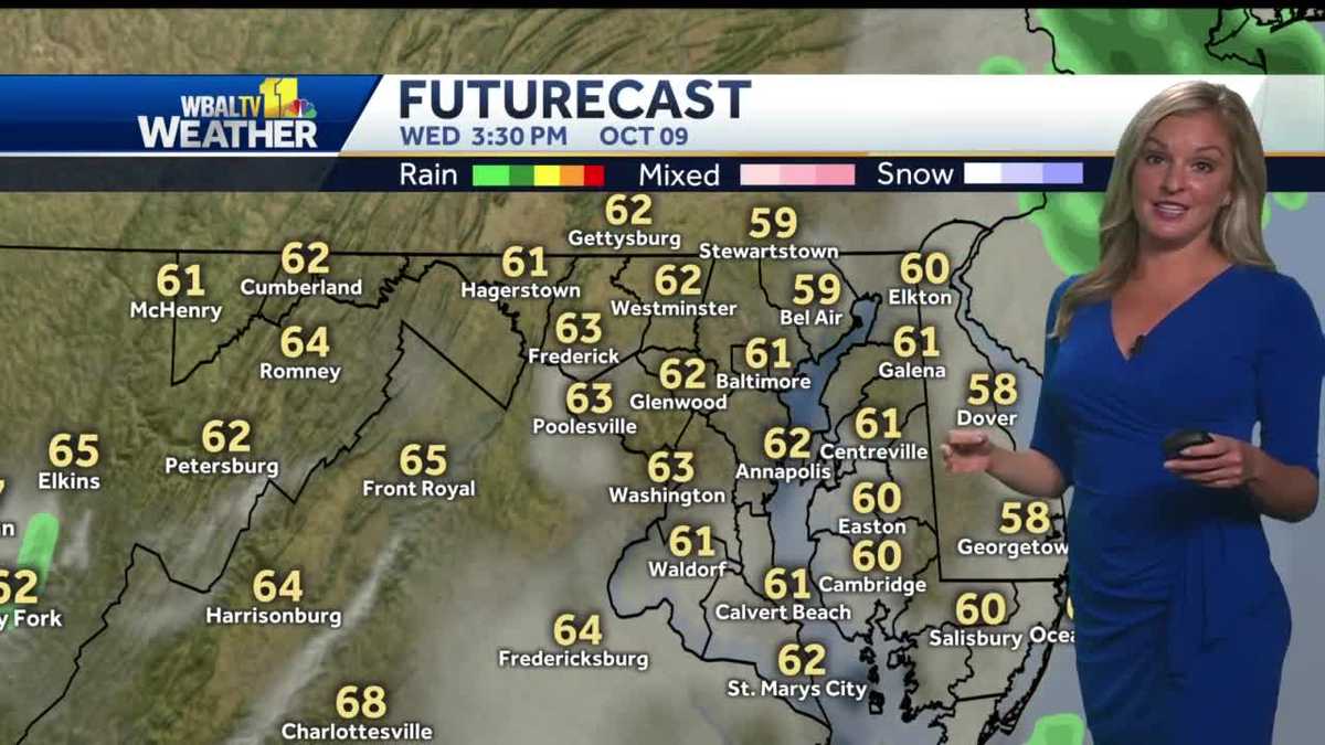 Windy and cool with slight chance of showers for Wednesday
