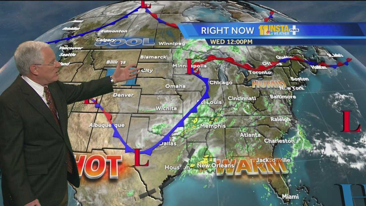 Mostly Cloudy Scattered Thunderstorms On Wednesday