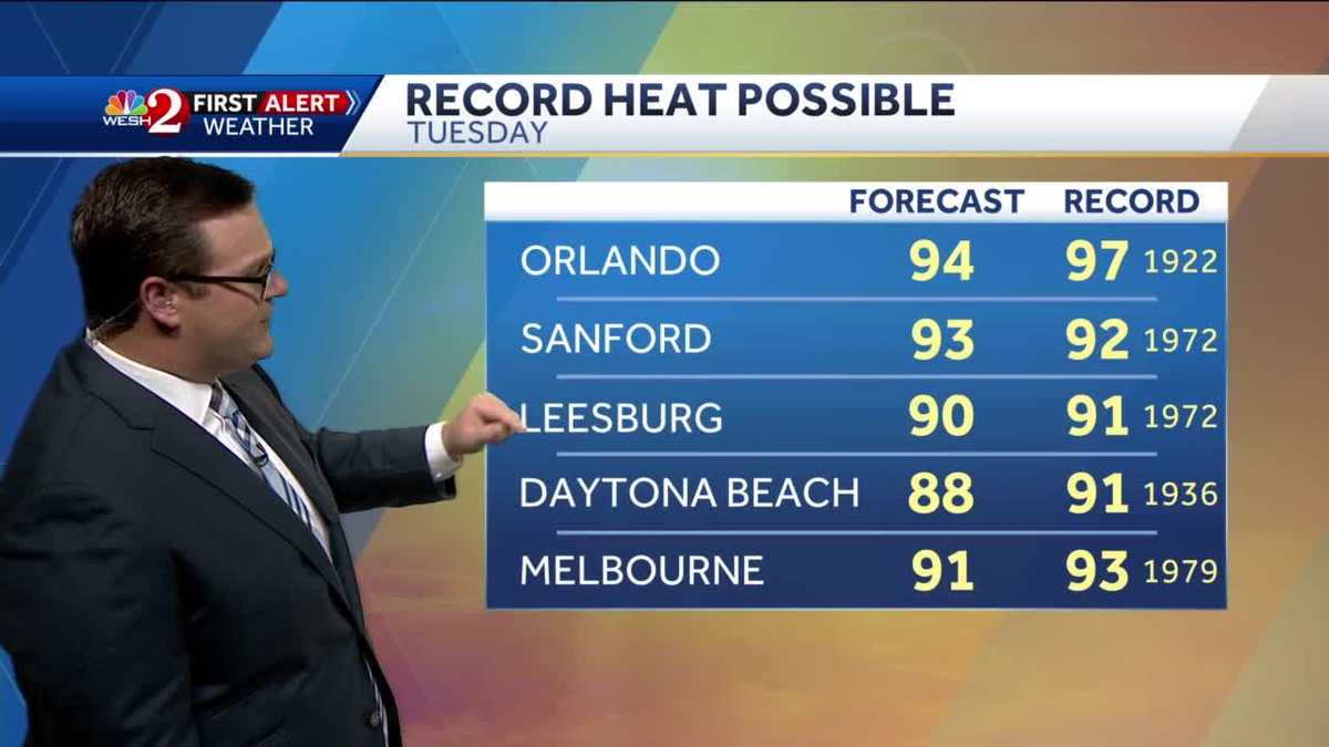 Record heat possible Tuesday