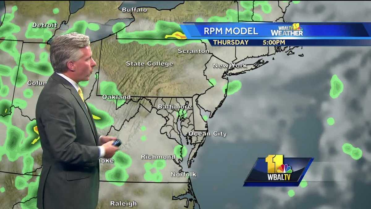Isolated showers, thunderstorms possible Thursday