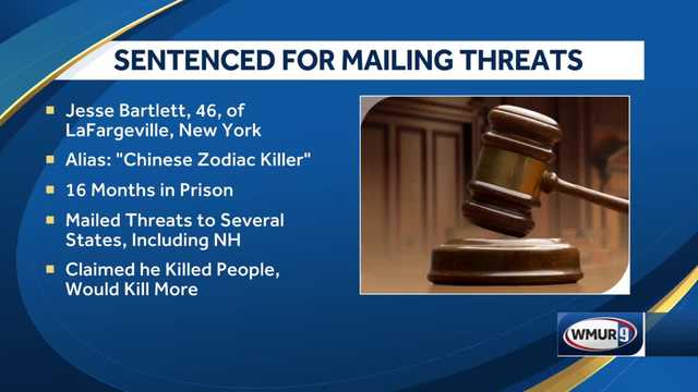 Man accused of sending threatening letters to states, including N.H., sentenced - Vimarsana News