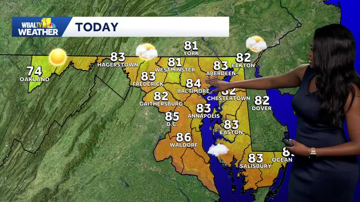 Closing out the workweek with pleasant weather in Maryland