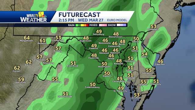 Rain Wednesday, latest forecast for Opening Day