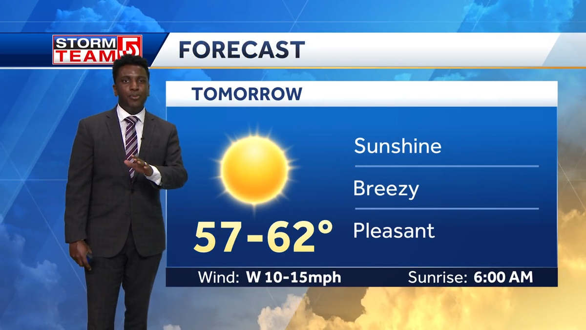 Video: Clear and breezy Thursday