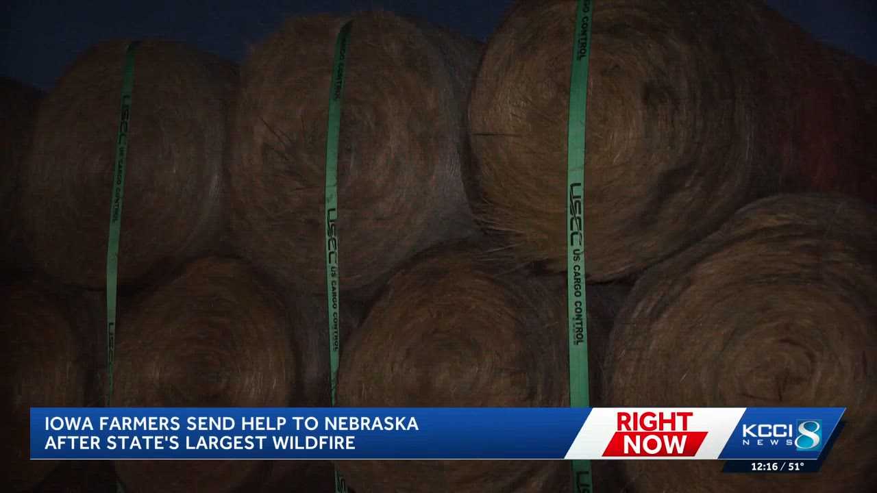 Iowa farmers donate hay and supplies to Nebraska ranchers after wildfires