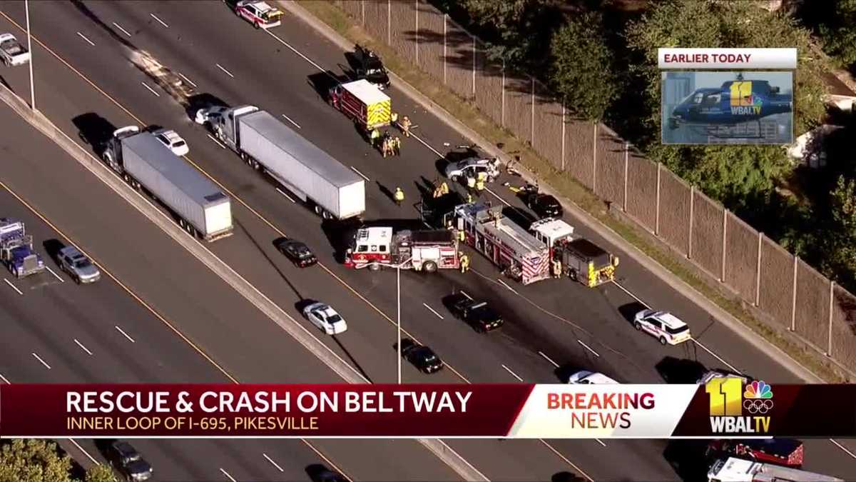2 people injured in multivehicle crash on I695 in Pikesville