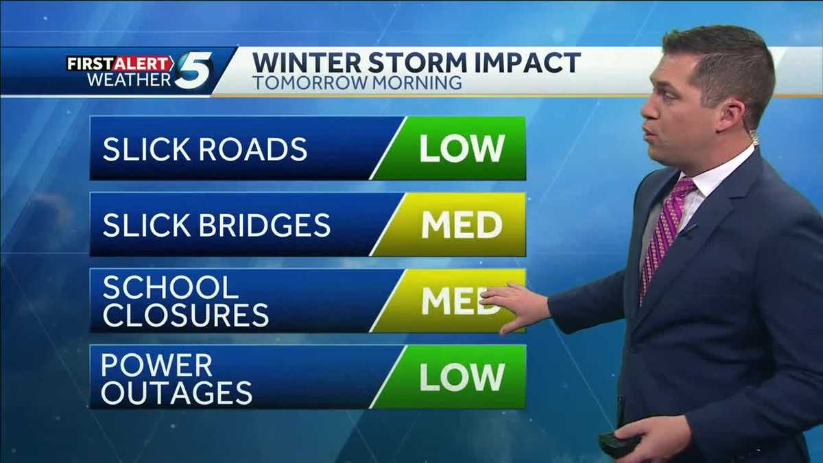 Timeline: Slick roads Thursday morning; temperatures to rise above freezing