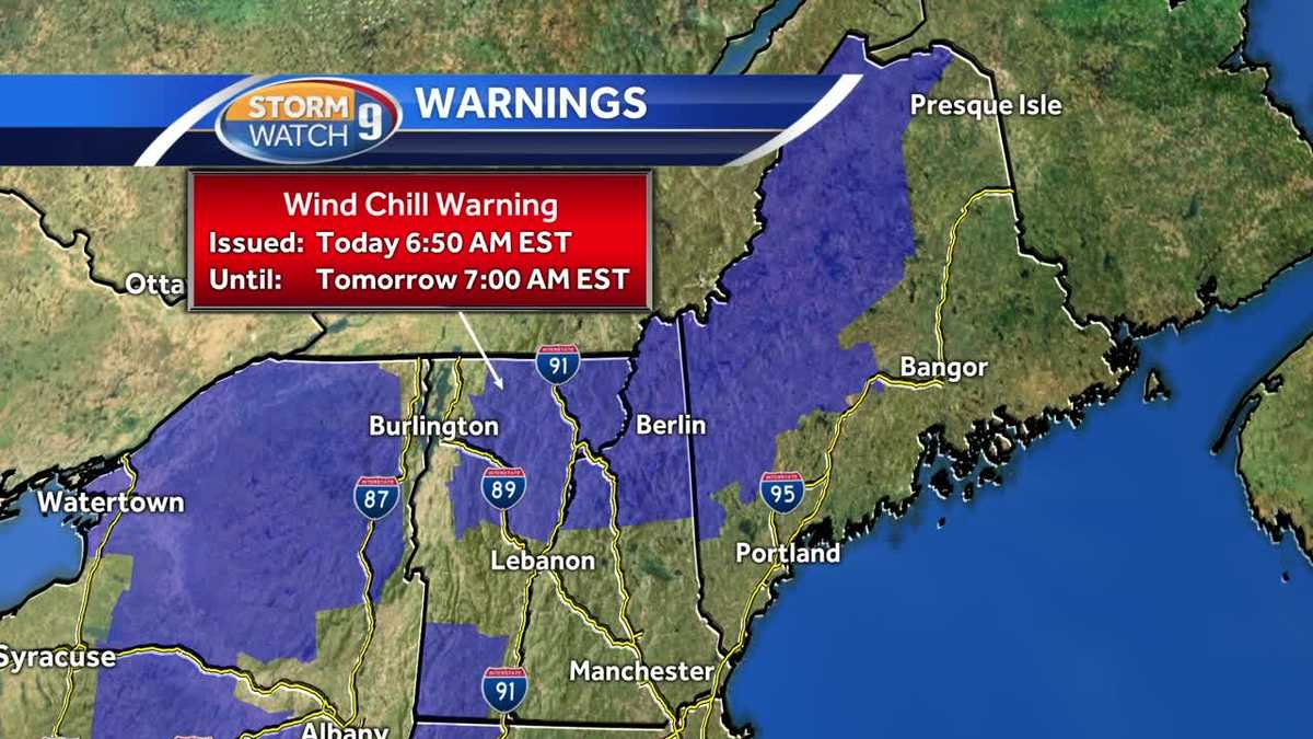 Watch Dangerous Cold Statewide Wind Chill Warning In Northern Third Of State 7027