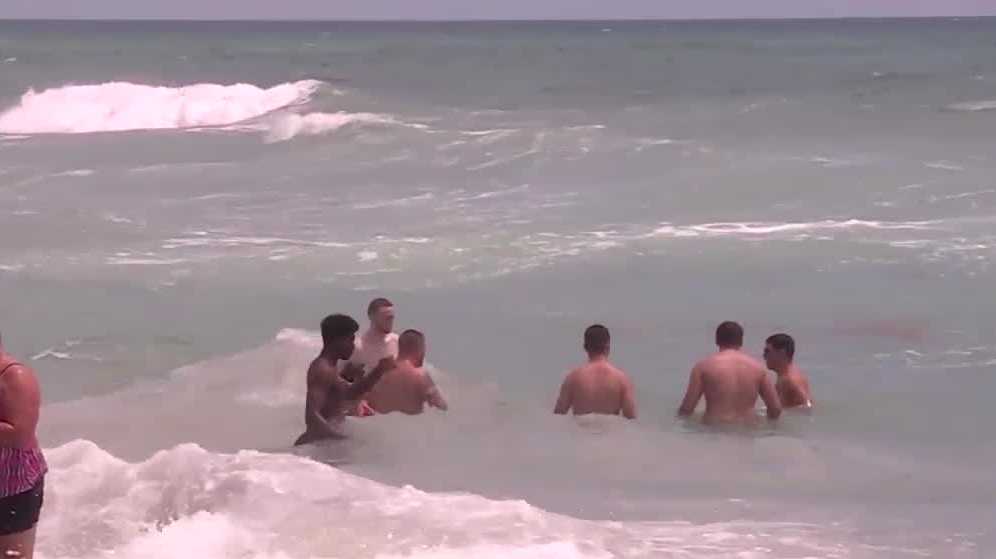 Swimming parallel to shore will swim you out of that rip current,