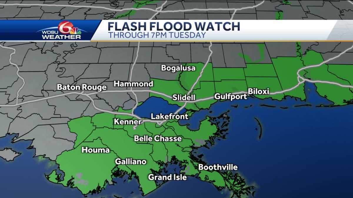 Flash Flood Watch continues for southeast Louisiana parishes until ...