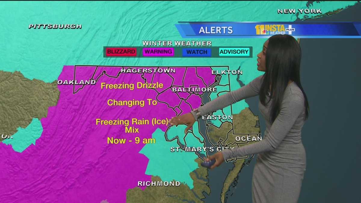 Winter storm warning continues into Monday morning