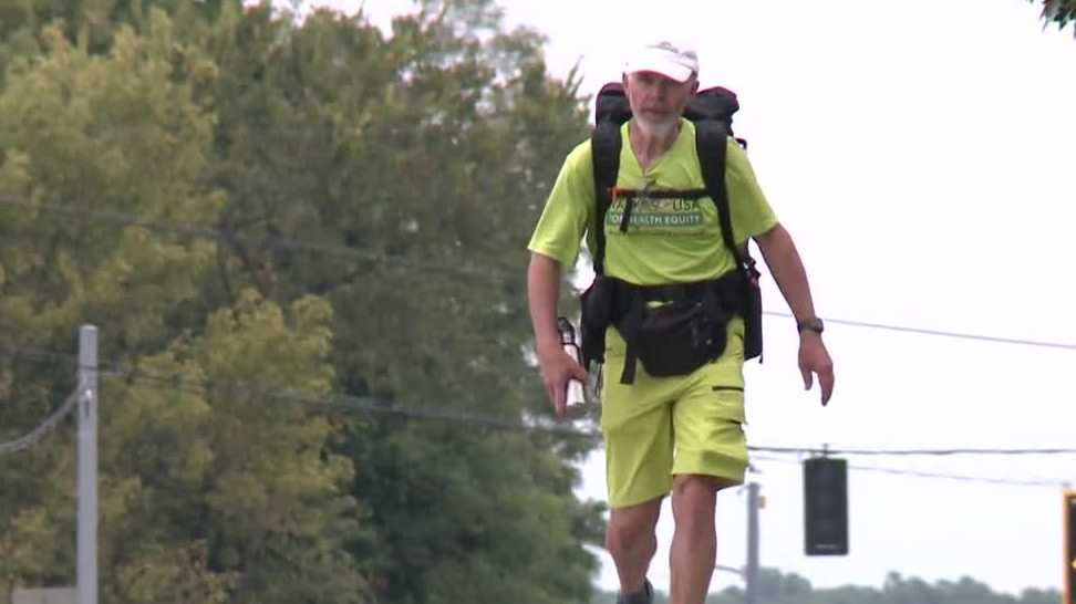 Doctor walking across US for health equity passes through Kentucky
