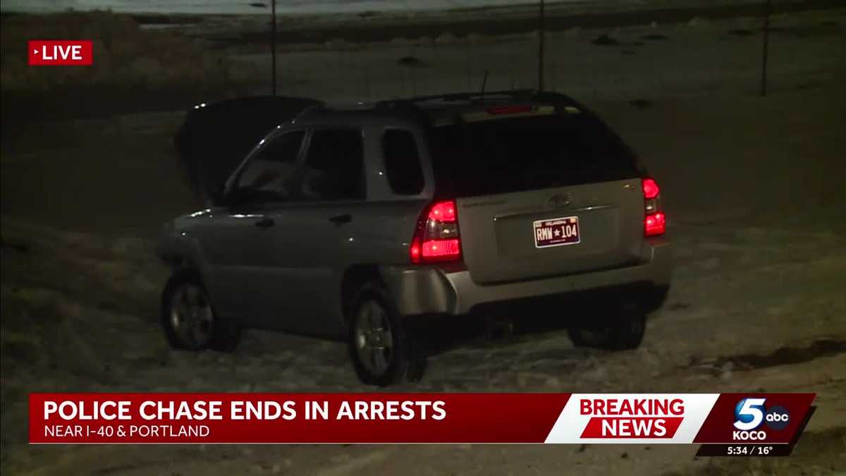 2 in custody after chase involving stolen car ends on I-40 in OKC - KOCO