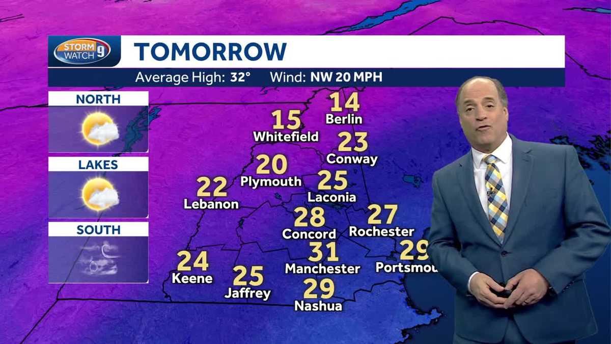 NH forecast video: Slippery roads likely as 2-4 inches of snow fall
