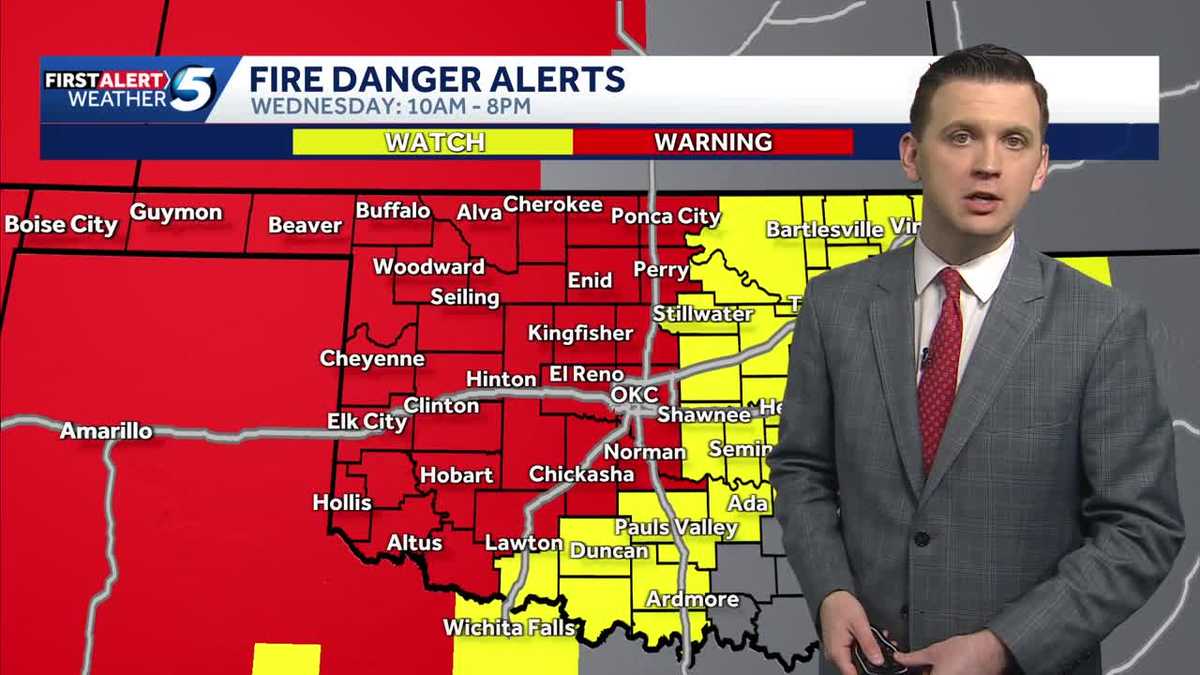 TIMELINE: Oklahoma sees another high fire danger day with red flag warnings Wednesday