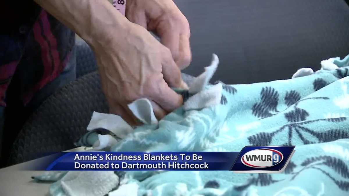 Volunteers make blankets for hospital patients